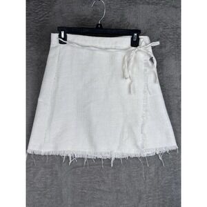 Sugar Lips White Tweed Wrap Over Skirt casual everyday workwear Size Small